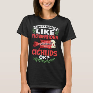 Camiseta Dono do tanque de aquário de peixe Cichlid Flowerh