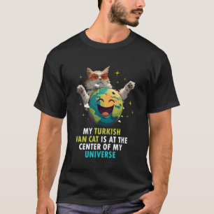 Camiseta Donos de Gatos MEU GATO VAN TURCO O CENTRO DO UNIV