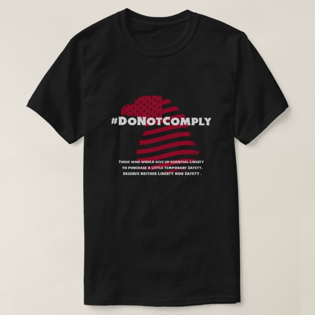 CAMISETA #DONOTCOMPLY T SHIRT PARA HOMENS E MULHERES (Frente do Design)