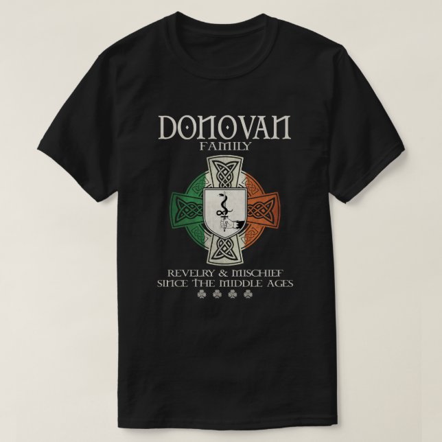 Camiseta Donovan Family Ireland apelido irlandês flag shamr (Frente do Design)