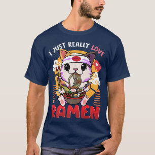 Camiseta Dons de anime de Ramen e de gatos