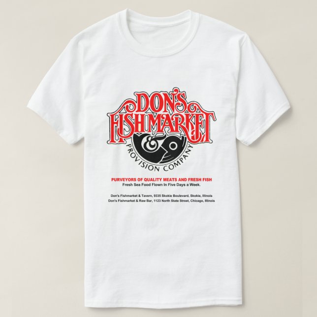 Camiseta Don's Fishmarket, Skokie, Chicago, IL (Frente do Design)