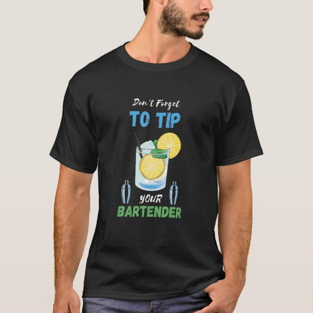 Camiseta Don't Forget To Tip Lemon Cocktail Bartender Bar W (Frente)