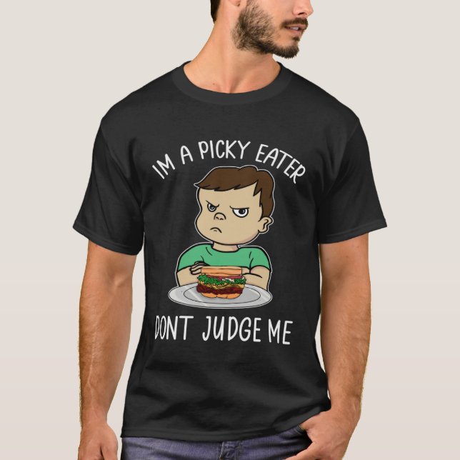 Camiseta Dont Judge Picky Eater Cute Boy Son Kid Burger Fus (Frente)