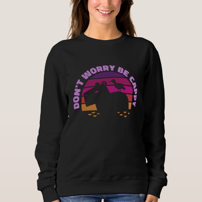 Camiseta DON'T WORRY BE CAPPY  Cute Capybara Sunset Meme (Frente)