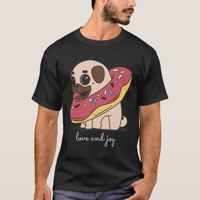 Camiseta Donut Adorável Pug Essential 106 (Frente)