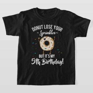 Camiseta Donut de Aniversário de 5 Anos para Meninos Engraç