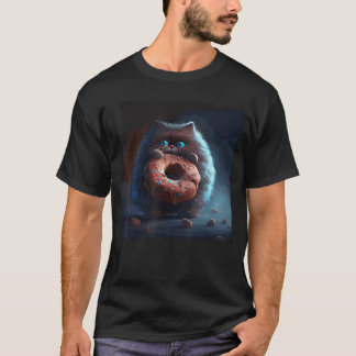 Camiseta Donut de Gato Engraçado para Homens Mulheres menin