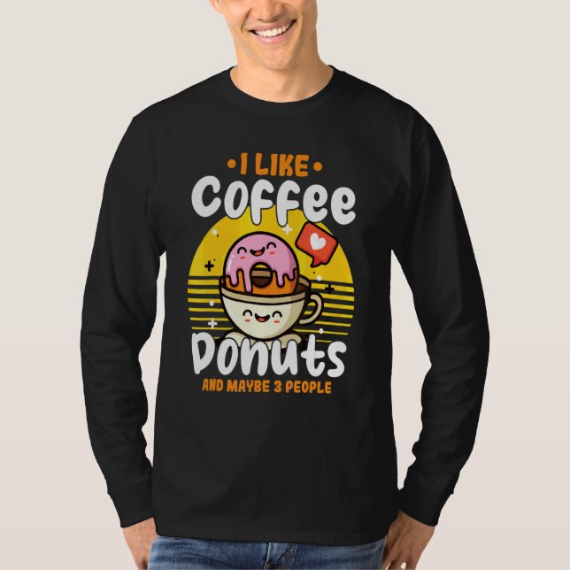 Camiseta Donut Doce Comida Eu Gosto De Donuts De Café E Tal (Frente)