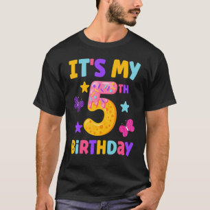 Camiseta Donut Doce É Meu 5º Aniversário 5 Anos de Idade