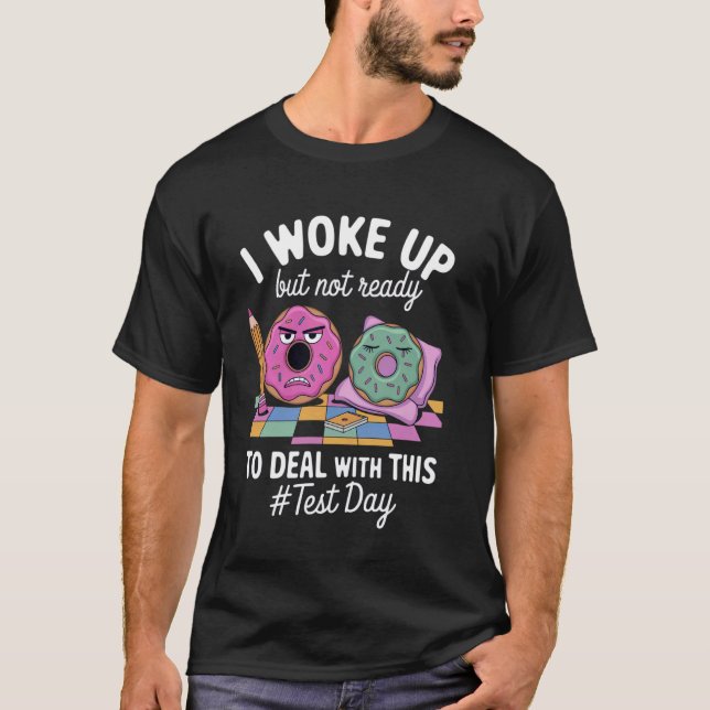 Camiseta Donut Mal-Humorado Com Lápis Para Dia De Prova (Frente)