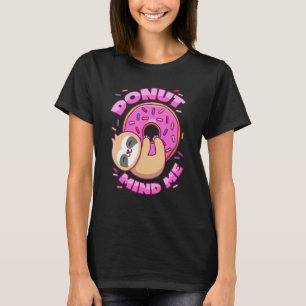 Camiseta Donut Preguiça Trocadilho Rosa Cobertura Com Confe
