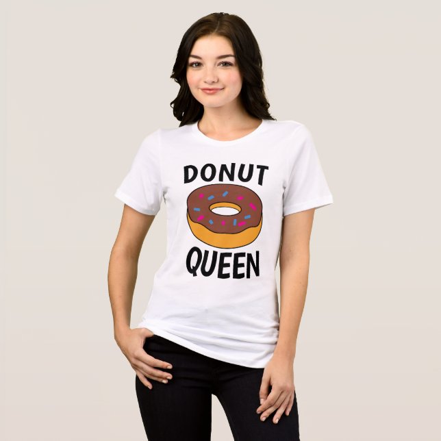 Camiseta DONUT QUEEN T-shirts, Funny Ladies Tees (Frente Completa)