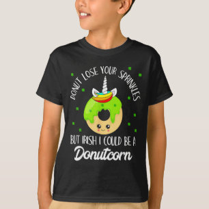 Camiseta Donutcorn Engraçado Donut Unicórnio Irlandês St Pa