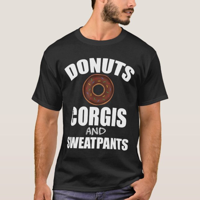 Camiseta Donuts Corgis Calças de Moletom Cachorro (Frente)