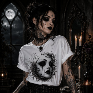 Camiseta Donzela Gótica Fantasmagórica