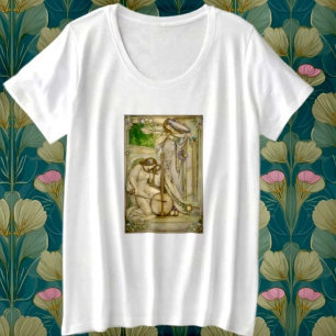Camiseta Donzelas da Música Art Nouveau Ilustração Vintage