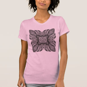Camiseta Doodle bonito do quadrado da decoração