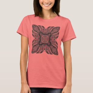 Camiseta Doodle bonito do quadrado da decoração