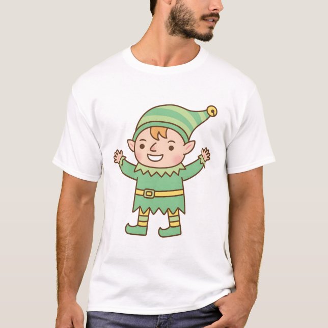Camiseta Doodle Bonito Jolly Elf (Frente)