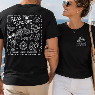 Camiseta Doodle de Cruzeiro de Férias Personalizado para Fa