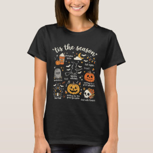 Camiseta Doodle de Halloween É a Temporada Desenho de Bruxa