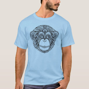 Camiseta Doodle de Illustartion do macaco