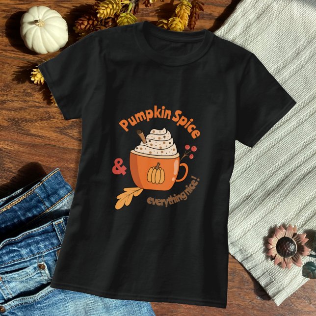 Camiseta Doodle de Pumpkin Spice Latte (Pumpkin spice & everything nice doodle t-shirt .)