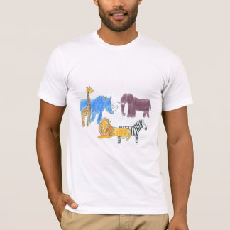Camiseta Doodle de Punk Rock #38 Animais da Savana Africana