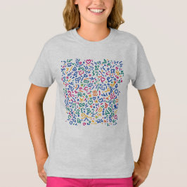 Camiseta Doodle divertido formas coloridas vibrantes