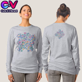Camiseta Doodle divertido formas coloridas vibrantes