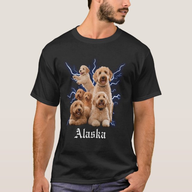 Camiseta Doodle Dourado Engraçado Contrabando Alasca (Frente)