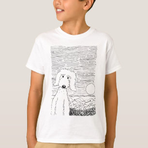 Camiseta Doodle dourado na praia