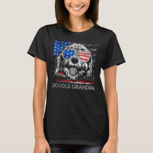 Camiseta Doodle Grandpa Vintage American Flag Pais