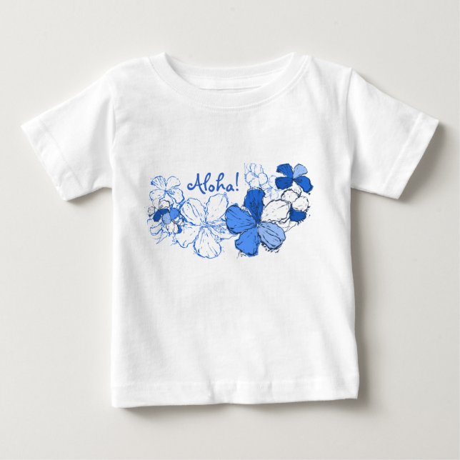 Camiseta Doodle Hibiscus Hawaiian Aloha (Frente)
