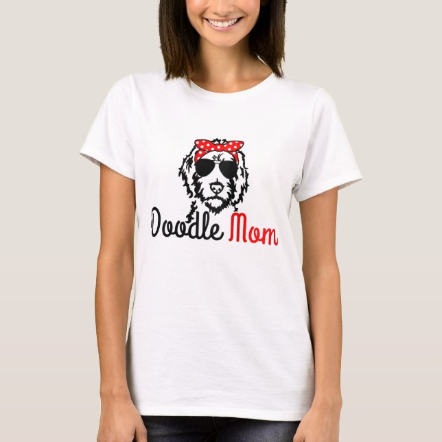 Camiseta Doodle Mãe Goldendoodle Labradoodle Cachorro Ouro  (Frente)