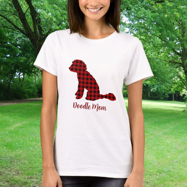 Camiseta Doodle Mãe Labradoodle Na Xadrez De Buffalo (Criador carregado)