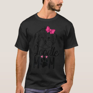 Camiseta Doodle Mãe Ouro Dono do Cachorro Cachorro Mãe Mulh