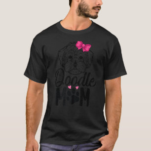 Camiseta Doodle Mãe Ouro Dono do Cachorro Cachorro Mãe Mulh