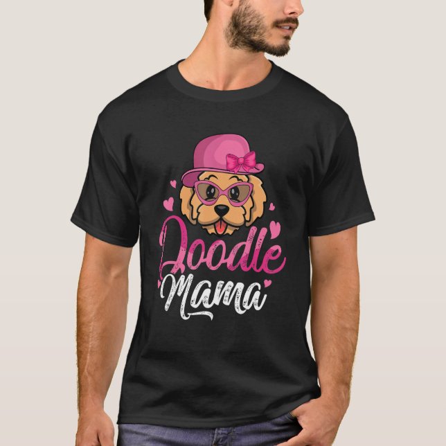 Camiseta Doodle Mama Ouro Dodle Proprietária Cachorro Mãe M (Frente)