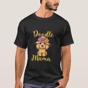 Camiseta Doodle Mamãe, Cachorro de Flor Fofo, Sweet Goldend