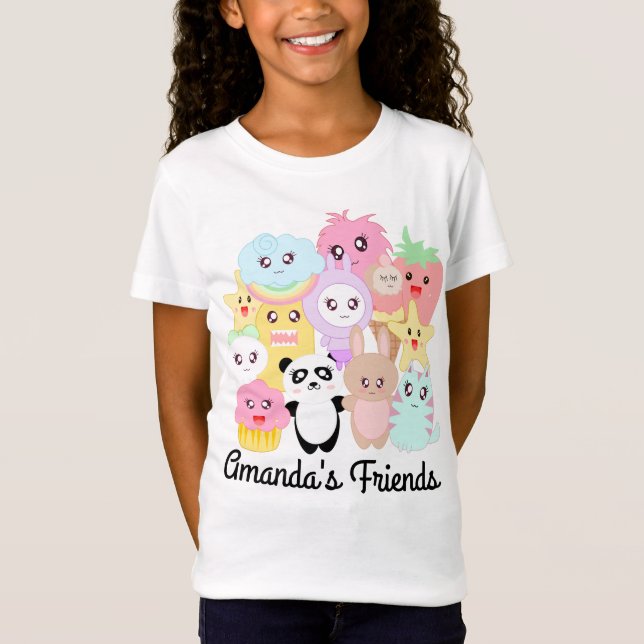 Camiseta Doodle personalizado de Kawaii (Frente)