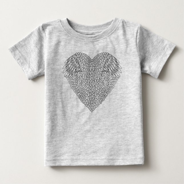Camiseta Doodle voado do coração (Frente)