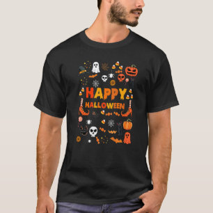 Camiseta Doodles Spookles Halloween Figurume Autumn Pumpkin