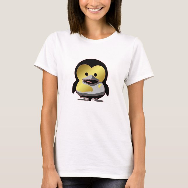 Camiseta d'Or de Tux do bebê de Linux (Frente)