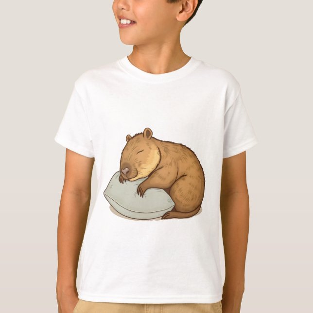 Camiseta dormindo Capybara Sleepybara (Frente)
