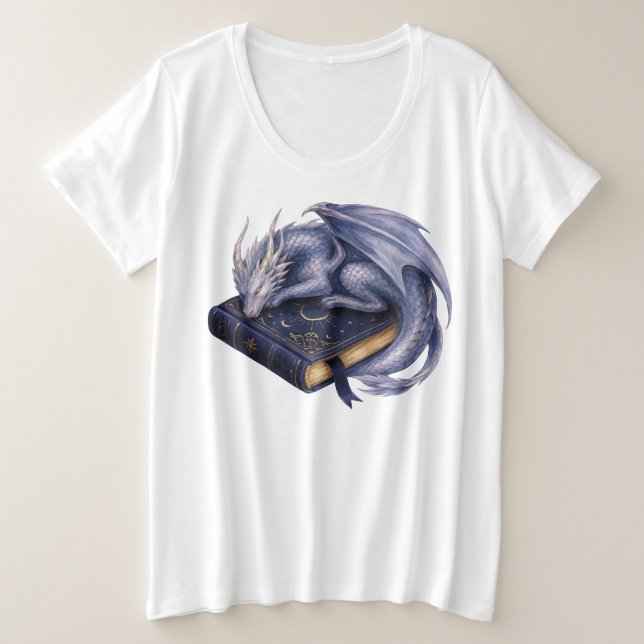 Camiseta Dormindo no Grimório, Dragão Mágico  (Frente do Design)