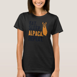 Camiseta Dormir Alpaca Repete Llama Vicuna Guanaco Breed