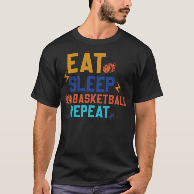 Camiseta Dormir Basquete Repete Presente Engraçado Para Bas (Frente)