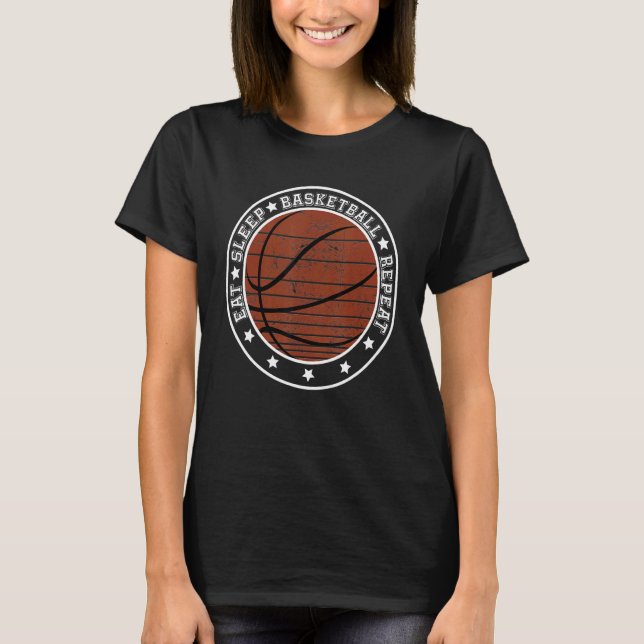 Camiseta Dormir, Basquete Repito Rapaz Jovens, Basketba (Frente)